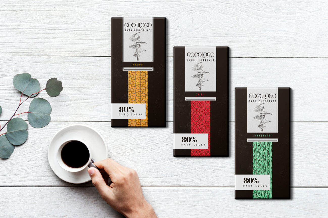 Cocoloco chocolate bar packaging design
